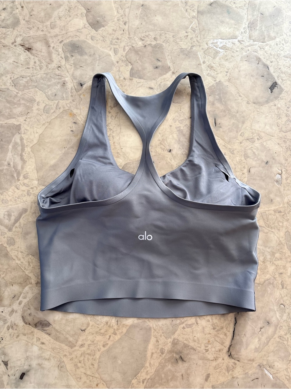 ALO Yoga Grey Racerback Seamless Sports Bra